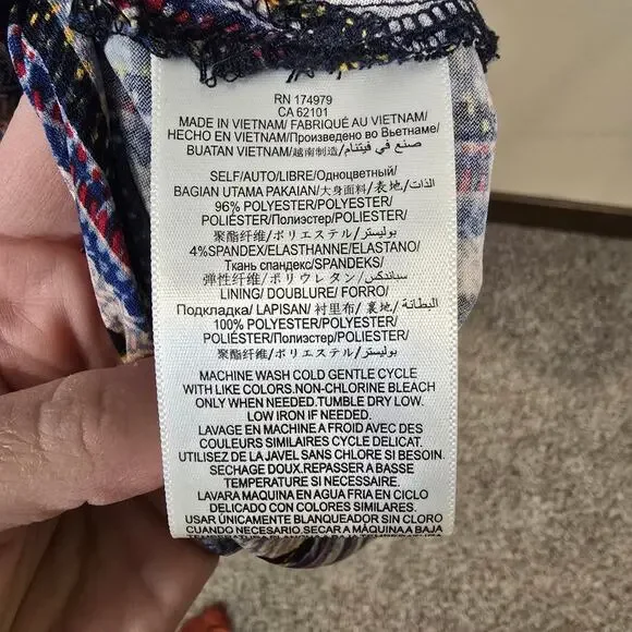 Women's BCBGeneration Blue Striped V-Neck Midi Length Hi Low Dress | Size Medium - Picture 12 of 12